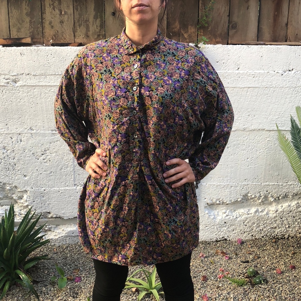Flower shirt dress